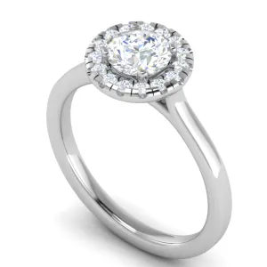 0.50 cts Solitaire Single Halo Platinum Ring JL PT RH RD 111