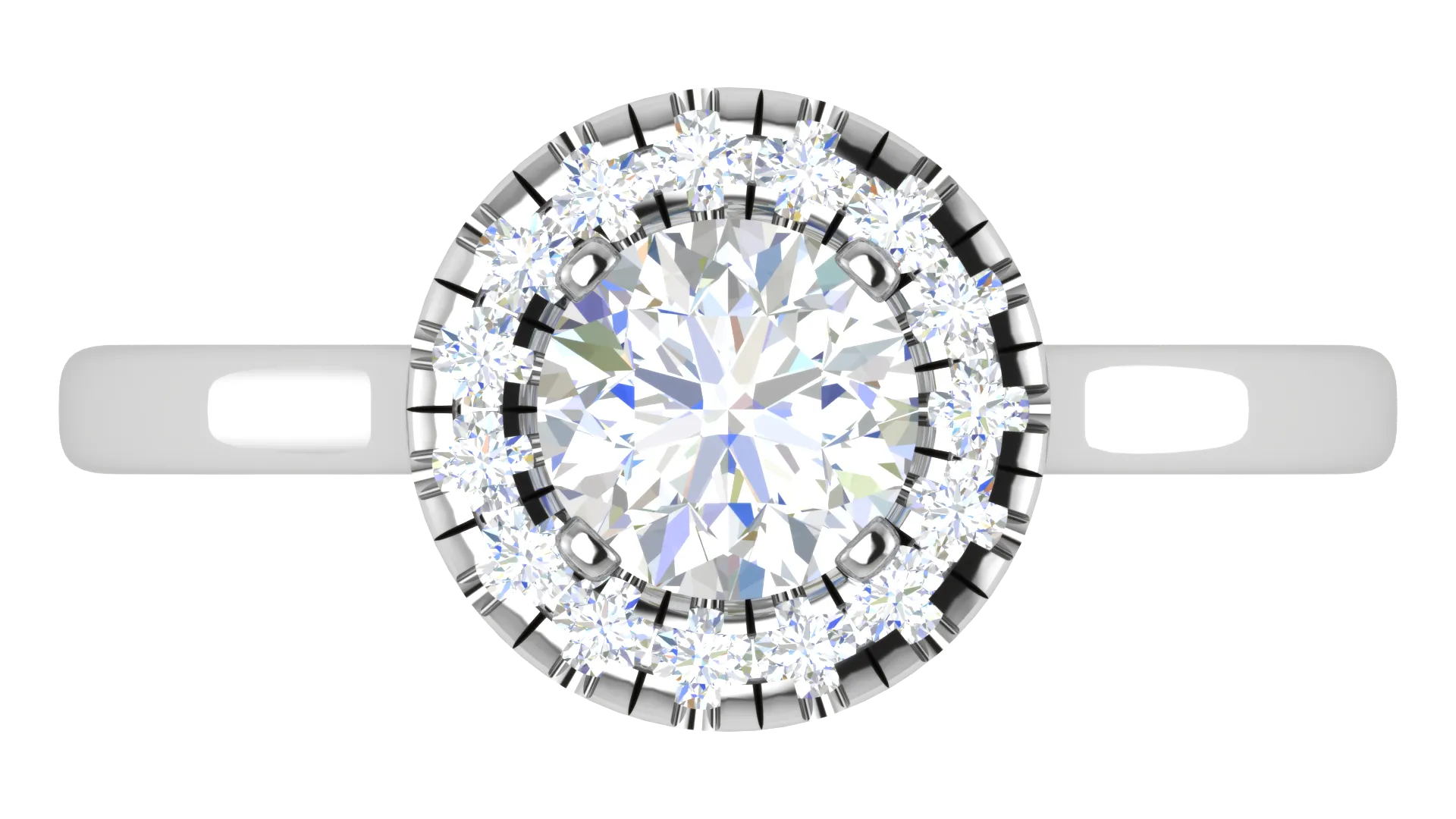 0.50 cts Solitaire Single Halo Platinum Ring JL PT RH RD 111