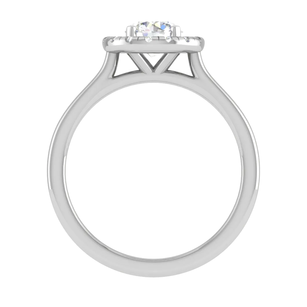 0.50 cts Solitaire Single Halo Platinum Ring JL PT RH RD 111