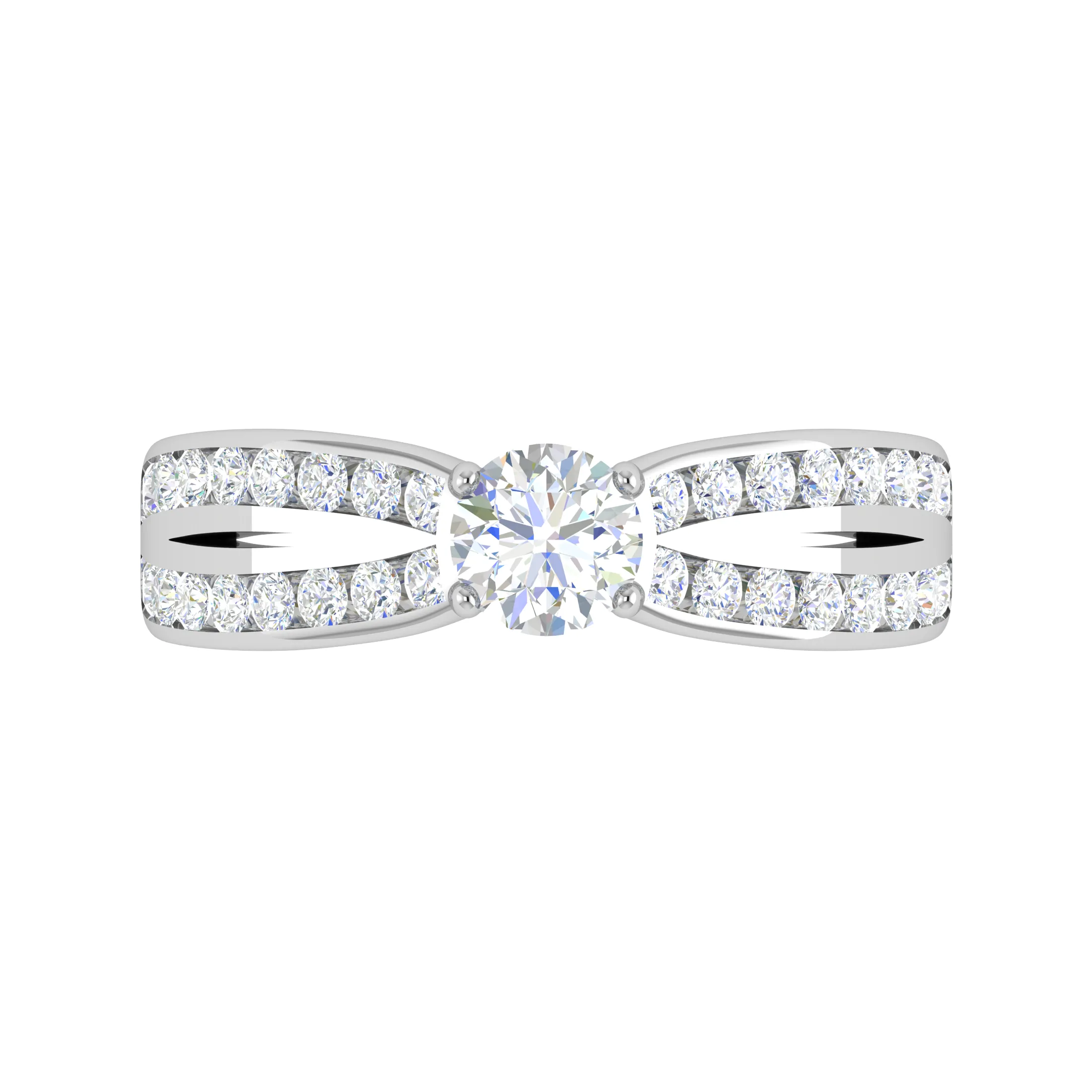 0.50 cts Solitaire Split Diamond Shank Platinum Ring JL PT RC RD 269