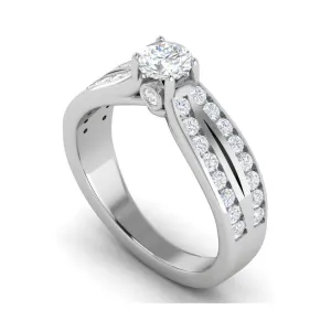 0.50 cts Solitaire Split Diamond Shank Platinum Ring JL PT RC RD 269