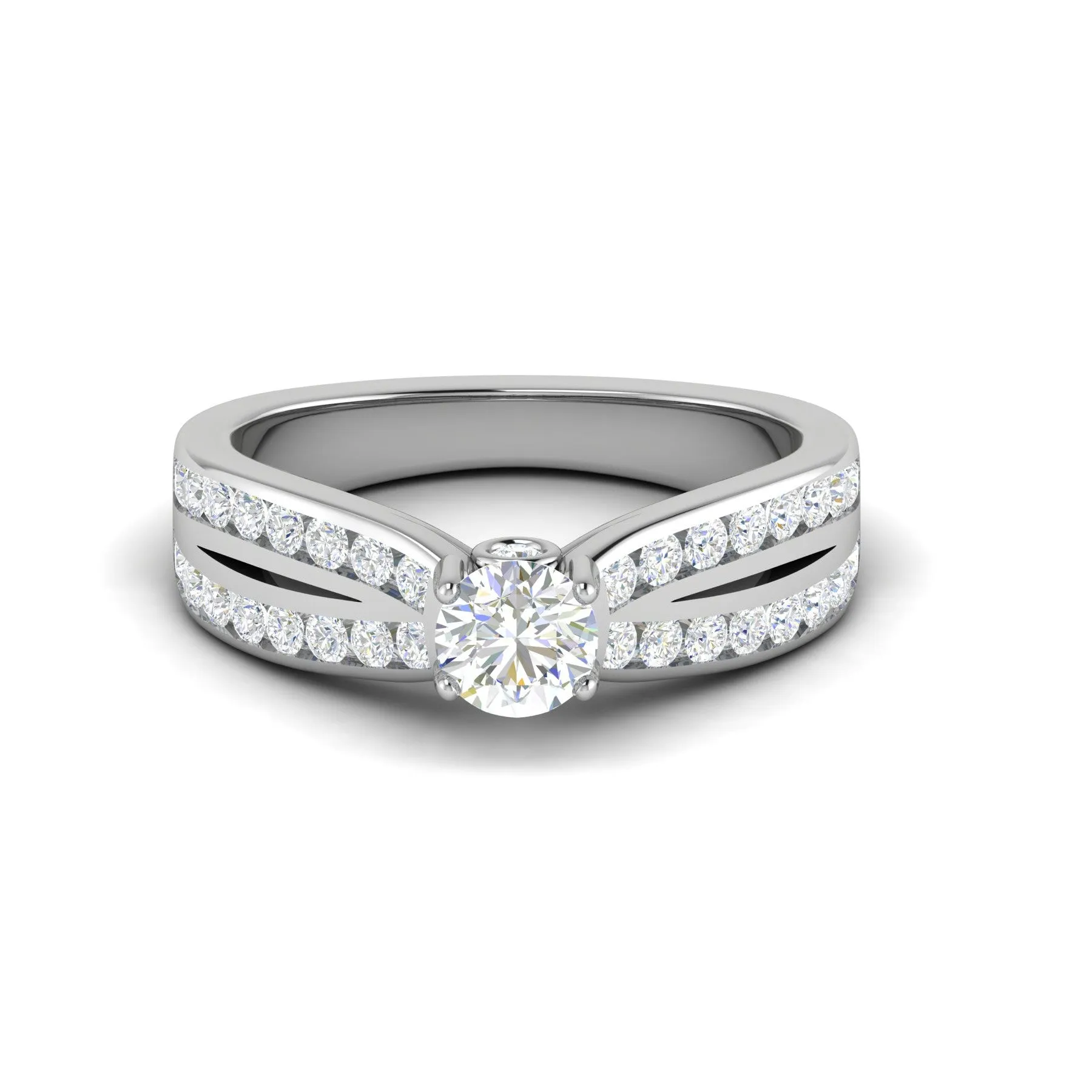 0.50 cts Solitaire Split Diamond Shank Platinum Ring JL PT RC RD 269