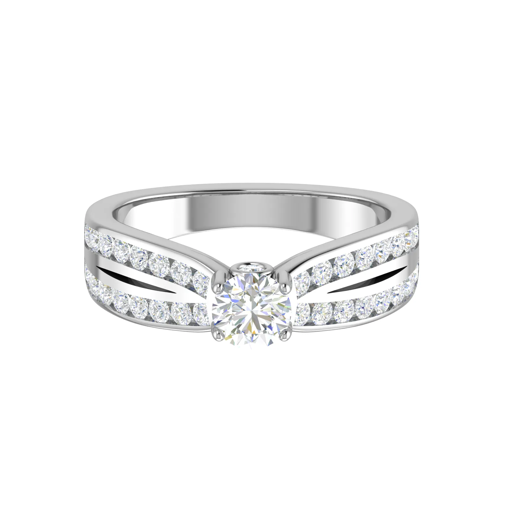0.50 cts Solitaire Split Diamond Shank Platinum Ring JL PT RC RD 269