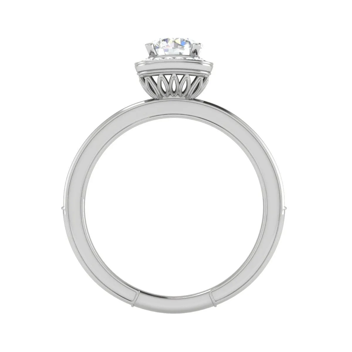 0.50 cts Solitaire Square Halod Diamond Shank Platinum Ring JL PT RH RD 190