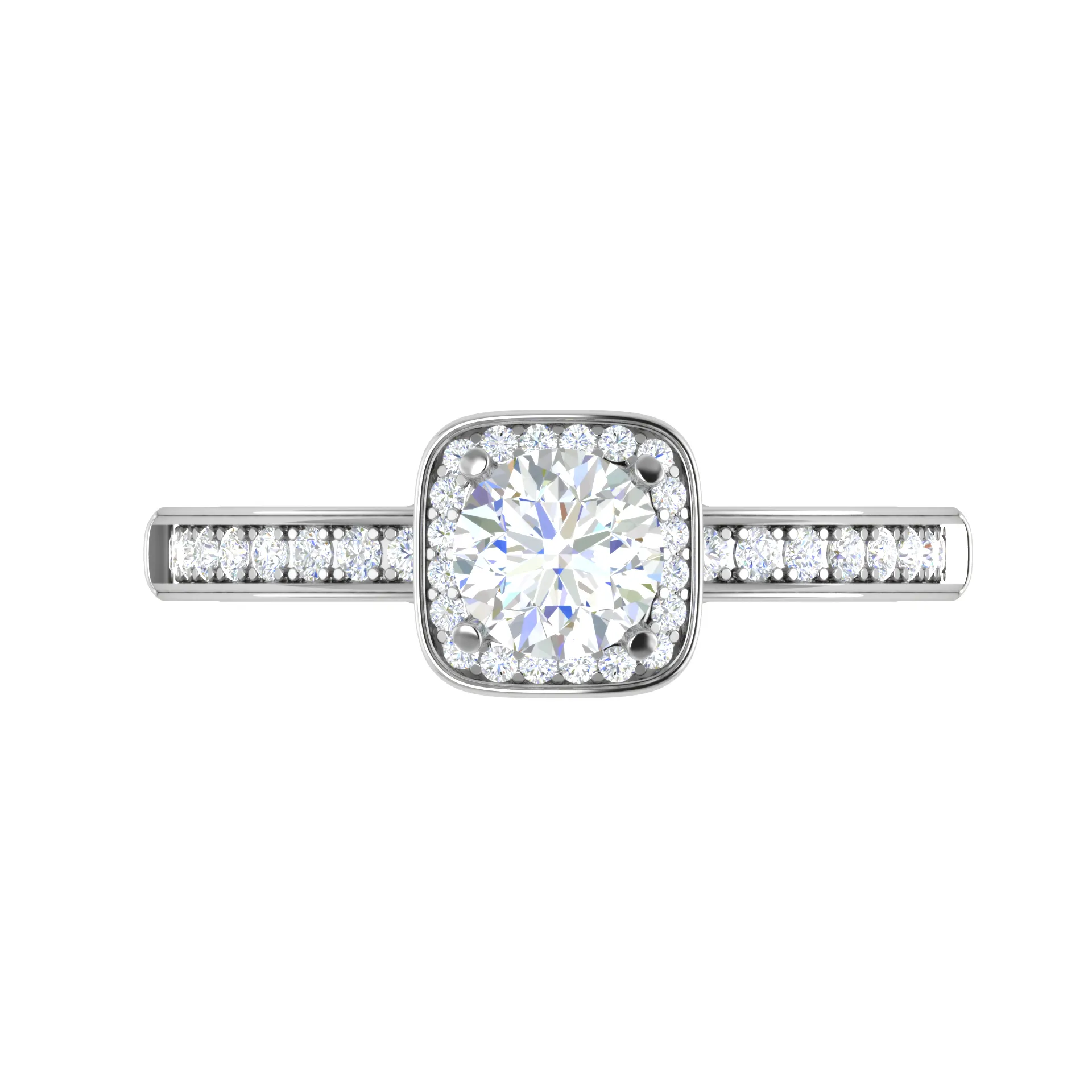 0.50 cts Solitaire Square Halod Diamond Shank Platinum Ring JL PT RH RD 190