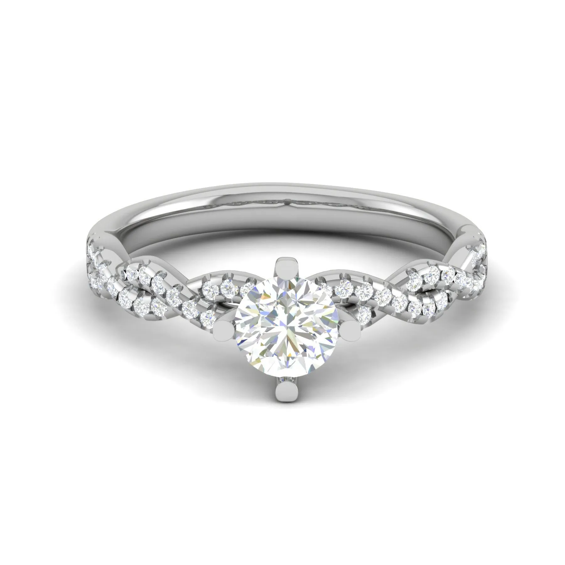 0.50 cts Solitaire Twisted Shank Diamond Platinum Ring JL PT RP RD 192