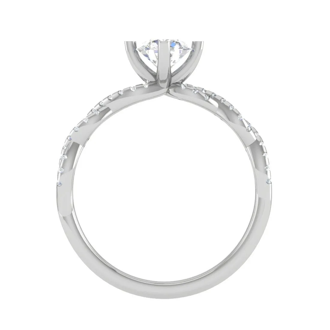 0.50 cts Solitaire Twisted Shank Diamond Platinum Ring JL PT RP RD 192
