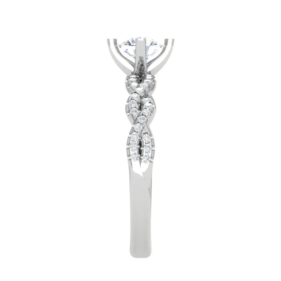 0.50 cts Solitaire Twisted Shank Diamond Platinum Ring JL PT RP RD 192