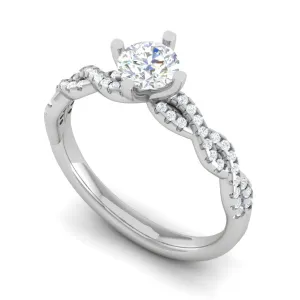 0.50 cts Solitaire Twisted Shank Diamond Platinum Ring JL PT RP RD 192