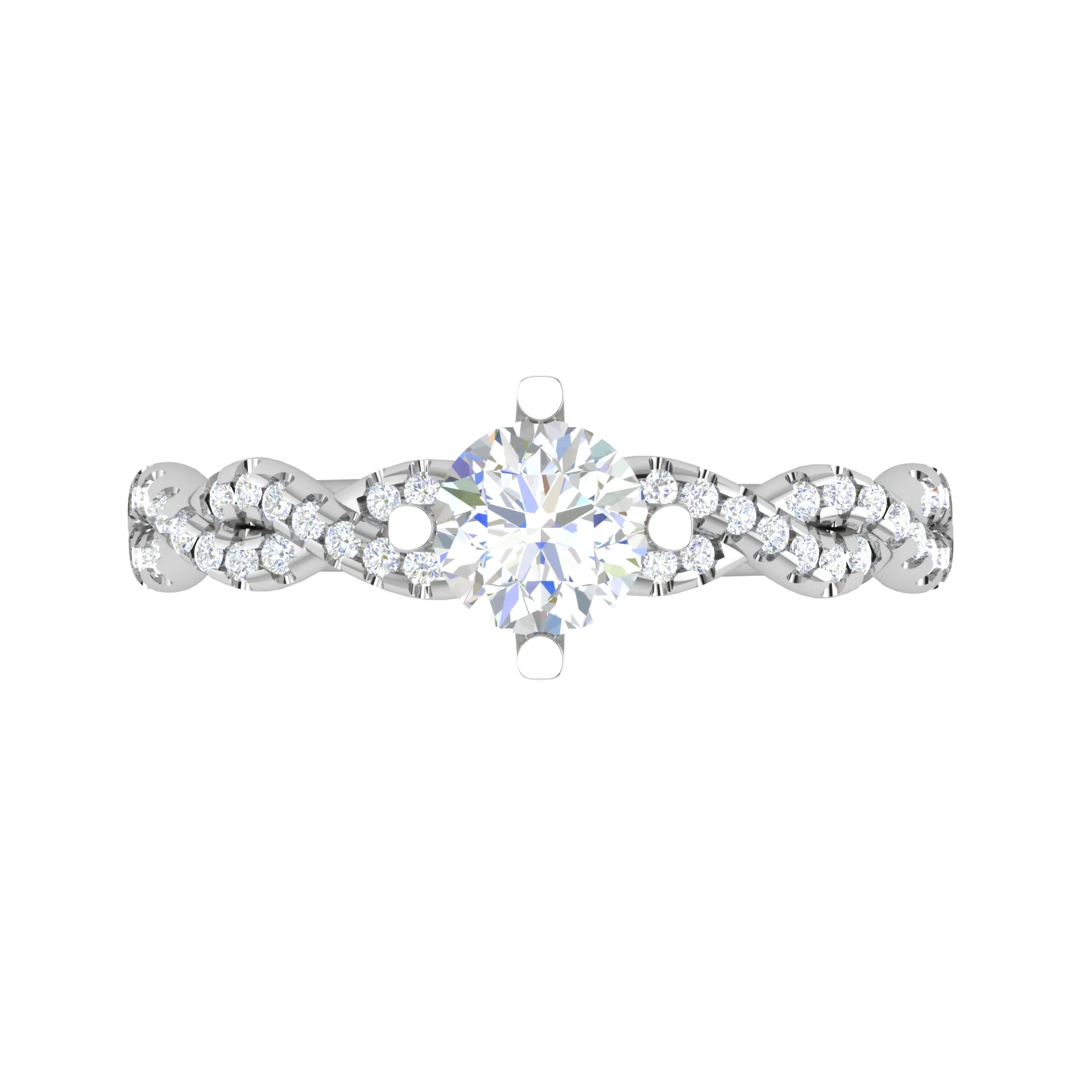 0.50 cts Solitaire Twisted Shank Diamond Platinum Ring JL PT RP RD 192