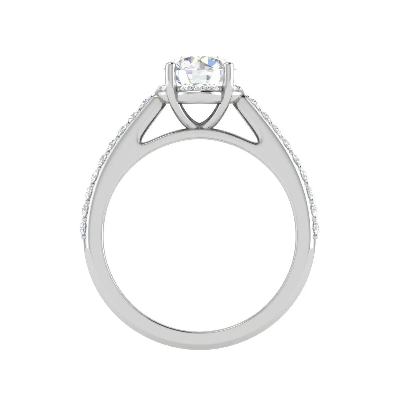 0.50 cts Solitaire with Diamond Shank Platinum Ring JL PT RH RD 236