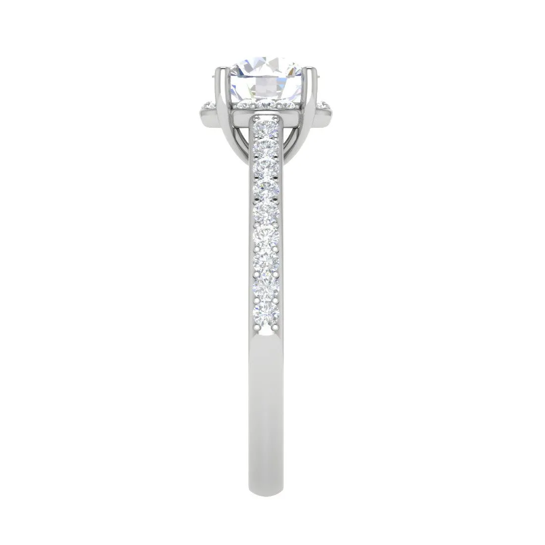 0.50 cts Solitaire with Diamond Shank Platinum Ring JL PT RH RD 236