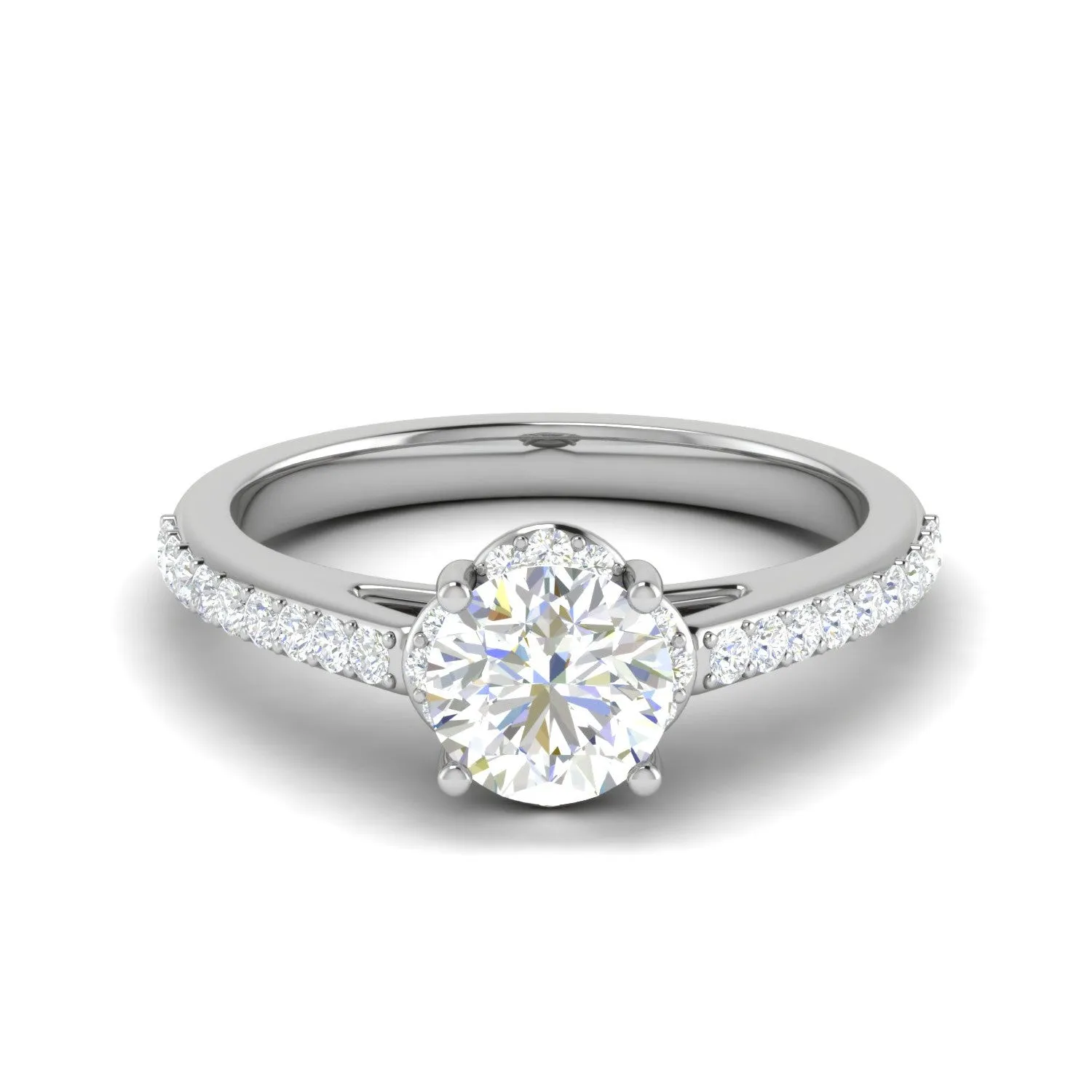 0.50 cts Solitaire with Diamond Shank Platinum Ring JL PT RH RD 236