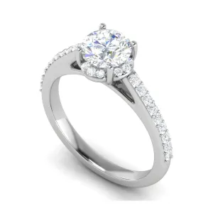 0.50 cts Solitaire with Diamond Shank Platinum Ring JL PT RH RD 236