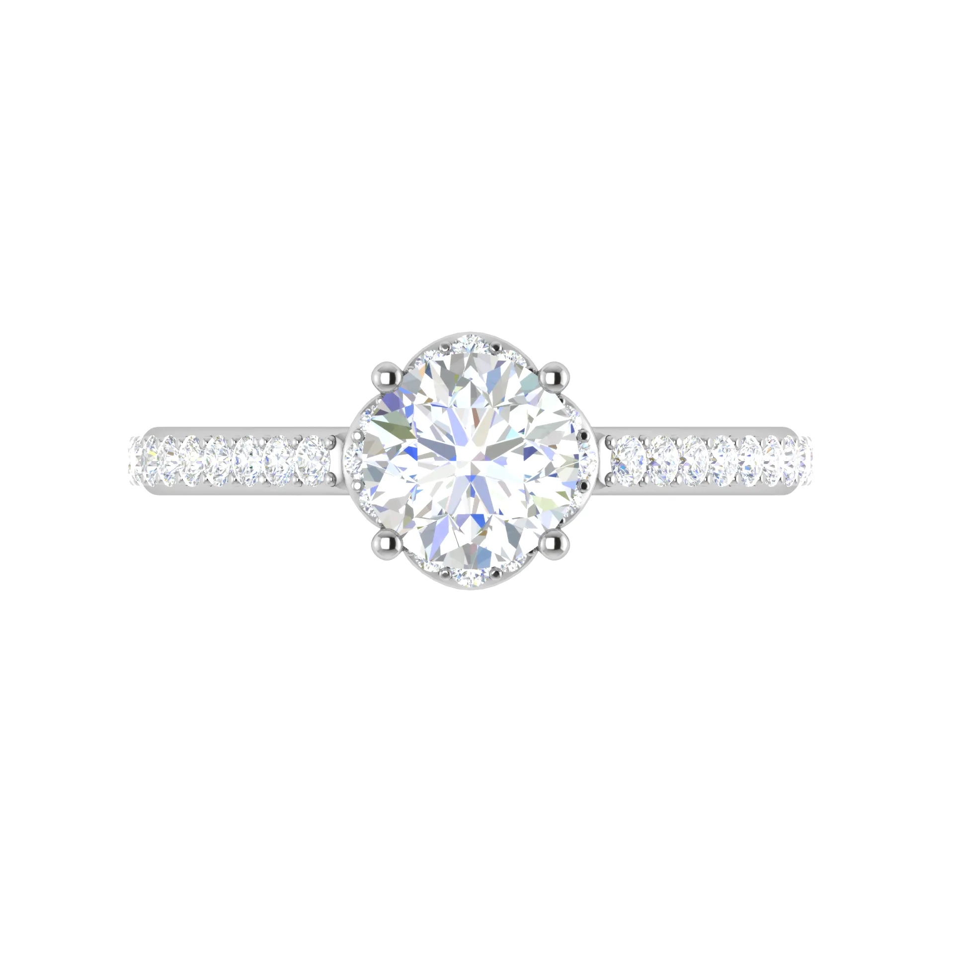 0.50 cts Solitaire with Diamond Shank Platinum Ring JL PT RH RD 236