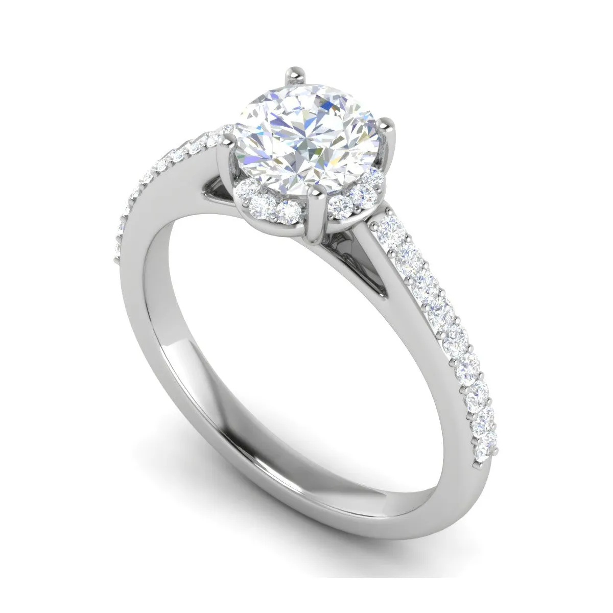0.50 cts Solitaire with Diamond Shank Platinum Ring JL PT RH RD 236