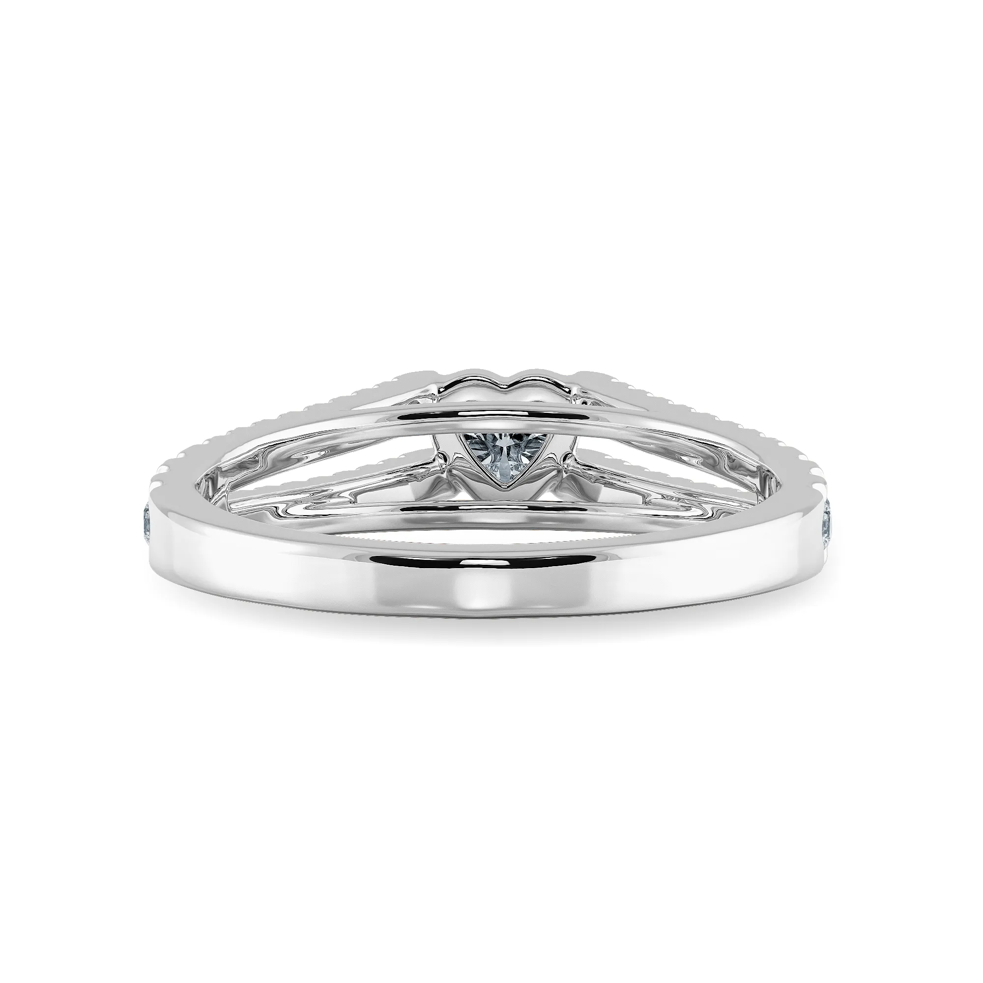 0.50cts Heart Cut Solitaire Diamond Split Shank Platinum Ring JL PT 1181-A
