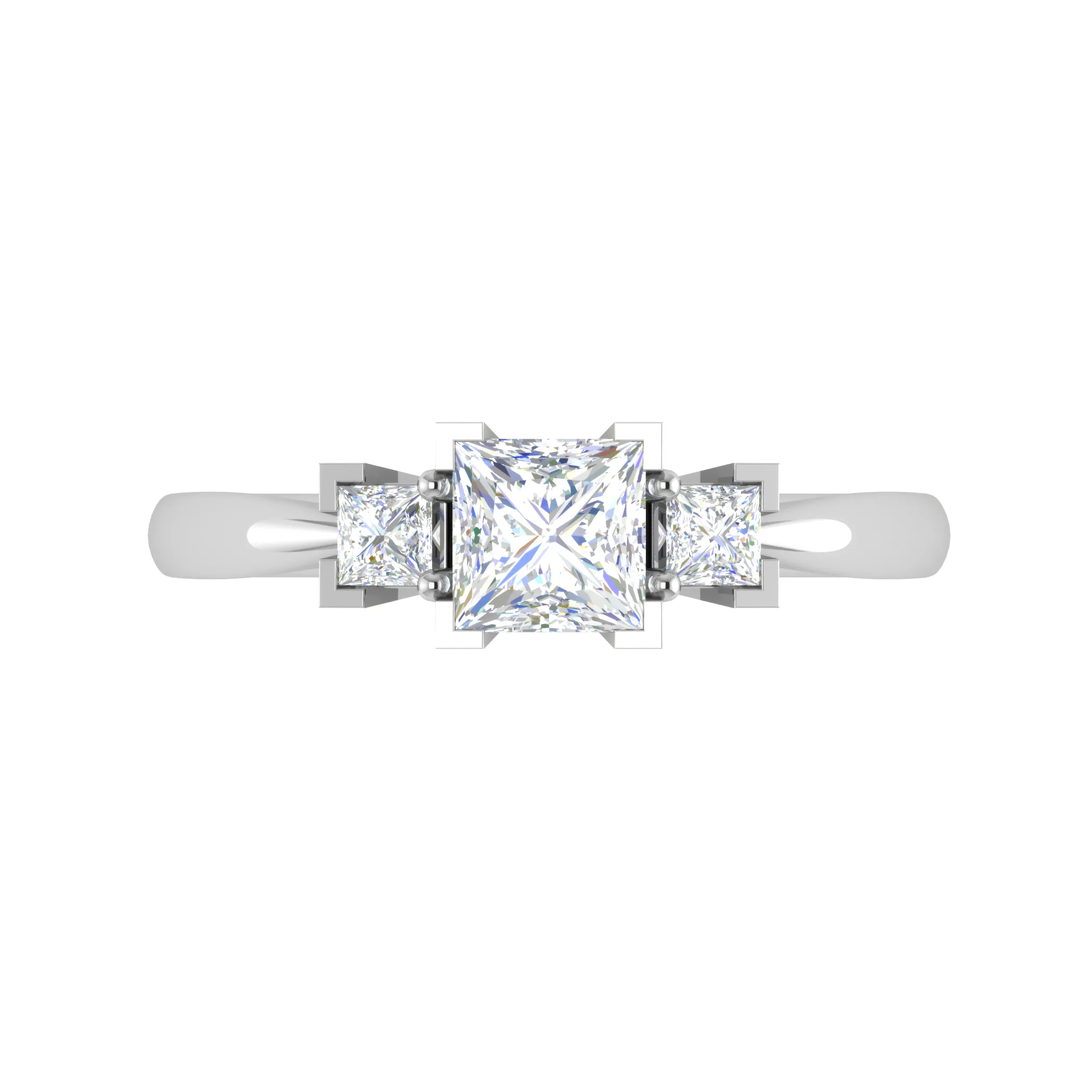 0.50cts. Princess Cut Solitaire Diamond Platinum Ring JL PT R3 PR 110