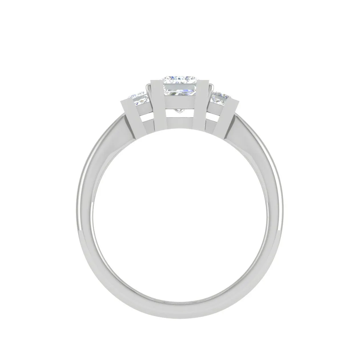 0.50cts. Princess Cut Solitaire Diamond Platinum Ring JL PT R3 PR 110