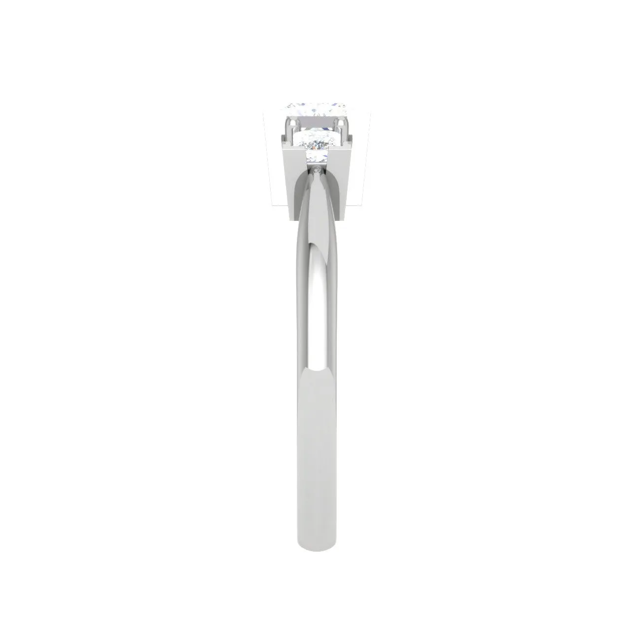 0.50cts. Princess Cut Solitaire Diamond Platinum Ring JL PT R3 PR 110