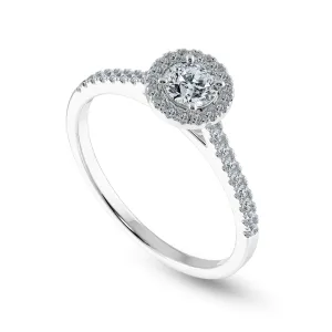 0.50cts Solitaire Diamond Halo Shank Platinum Ring JL PT 1193-A