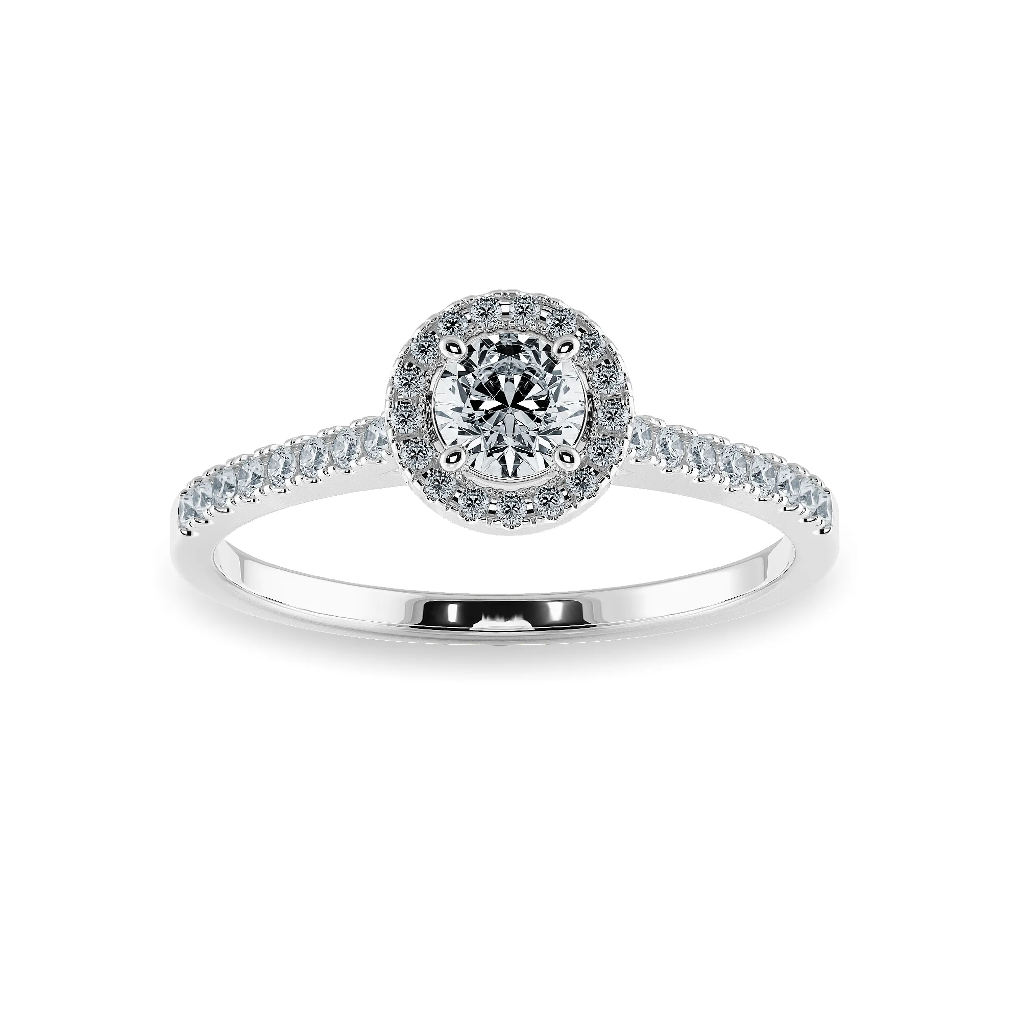 0.50cts Solitaire Diamond Halo Shank Platinum Ring JL PT 1193-A