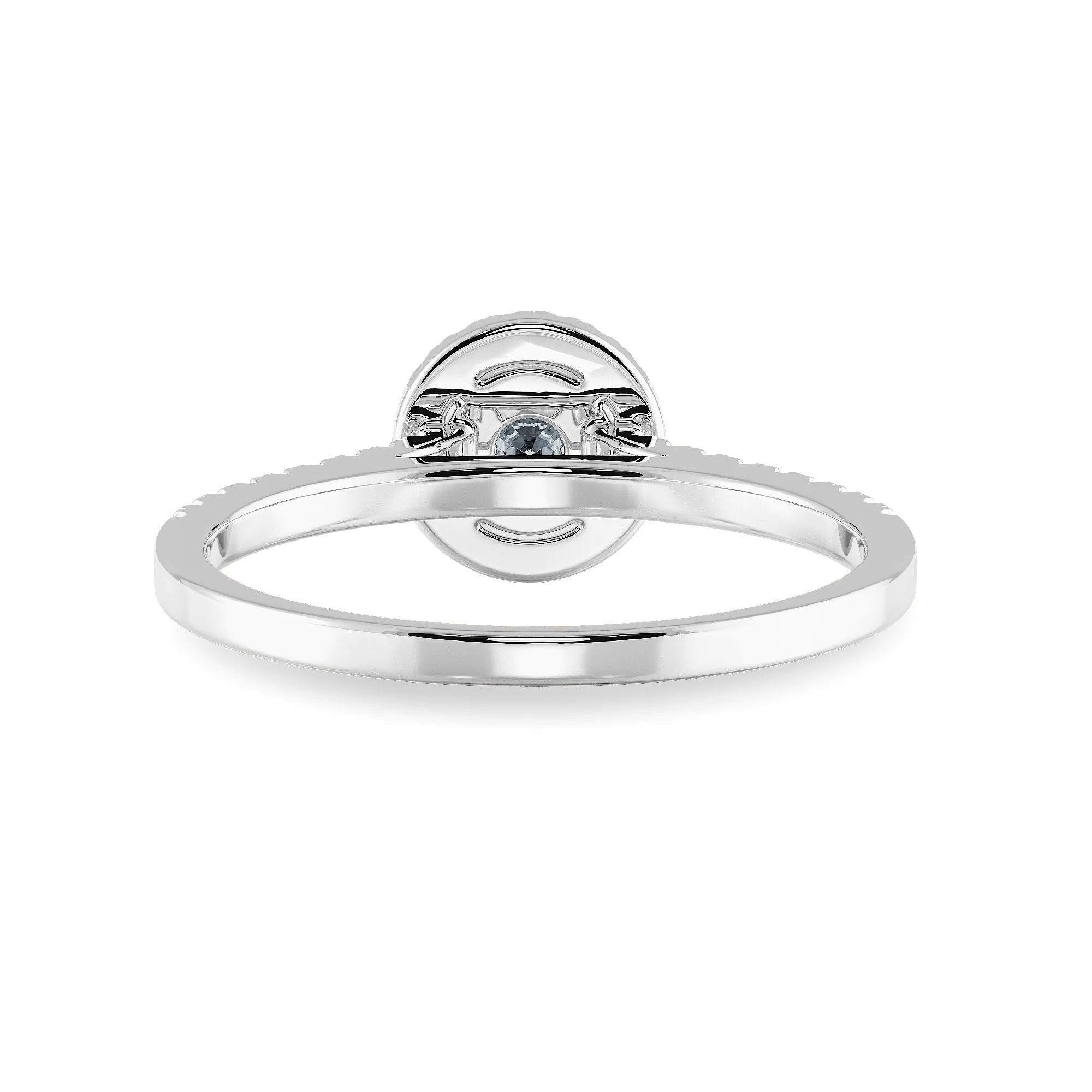 0.50cts Solitaire Diamond Halo Shank Platinum Ring JL PT 1193-A