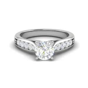 0.50cts Solitaire Diamond Shank Platinum Ring JL PT WB5799E