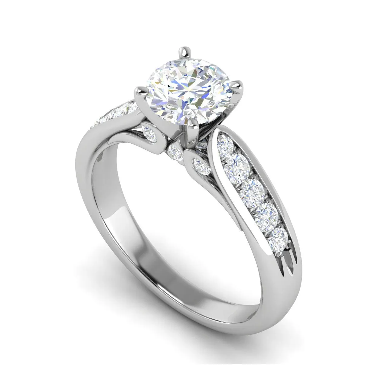 0.50cts Solitaire Diamond Shank Platinum Ring JL PT WB5799E