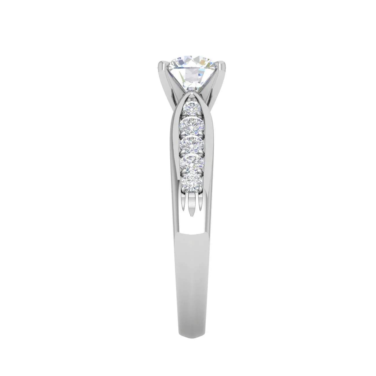 0.50cts Solitaire Diamond Shank Platinum Ring JL PT WB5799E