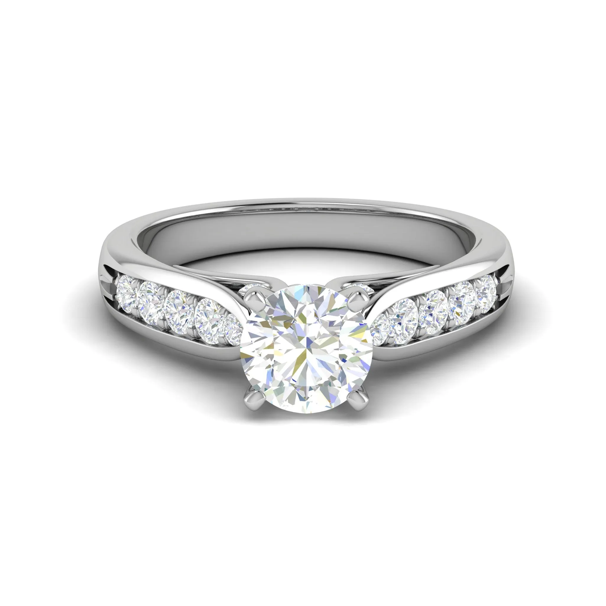 0.50cts Solitaire Diamond Shank Platinum Ring JL PT WB5799E