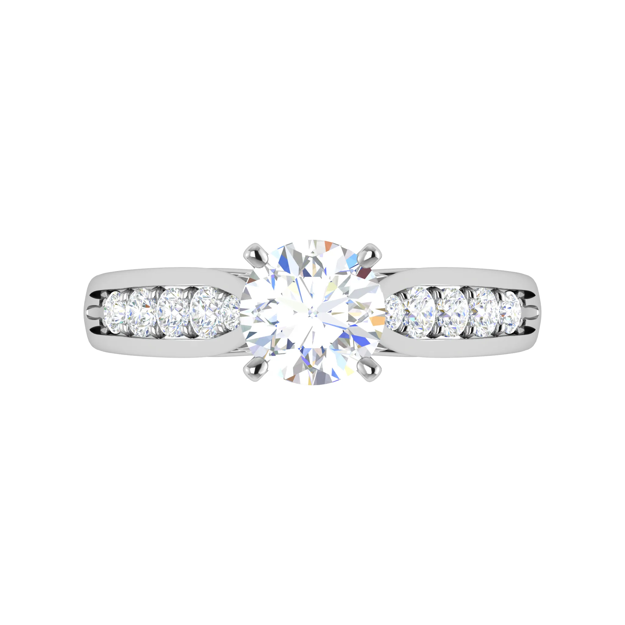 0.50cts Solitaire Diamond Shank Platinum Ring JL PT WB5799E
