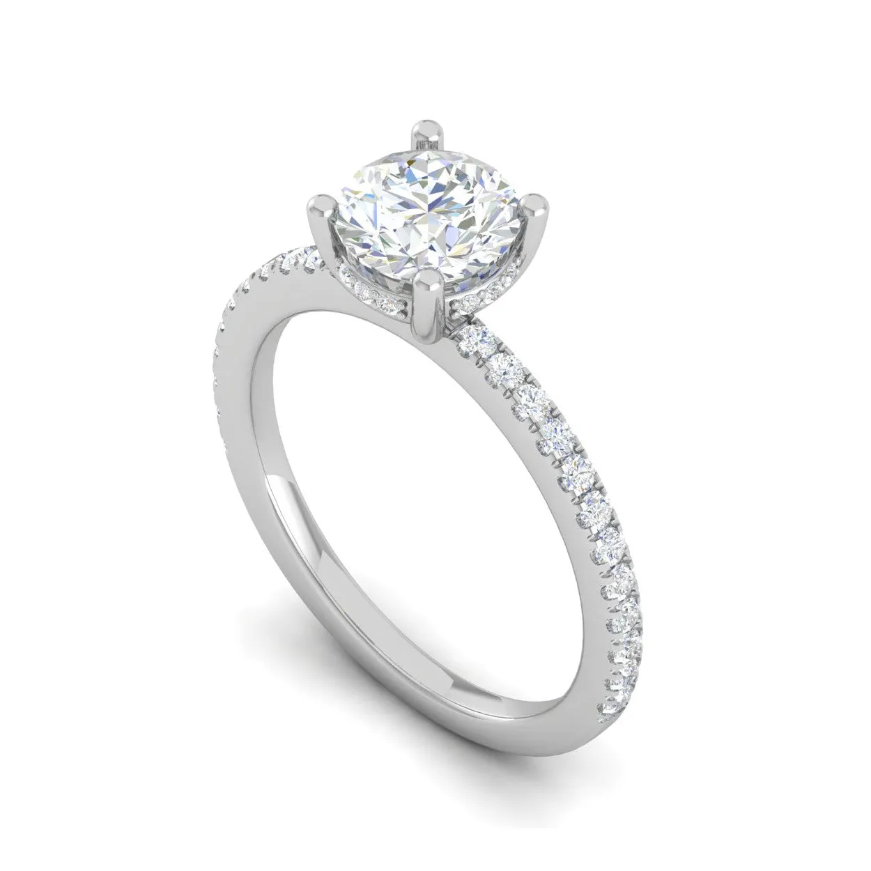 0.50cts Solitaire  Diamond Shank Platinum Ring