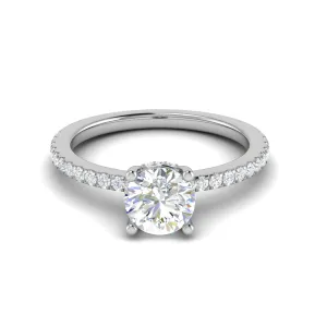 0.50cts Solitaire  Diamond Shank Platinum Ring