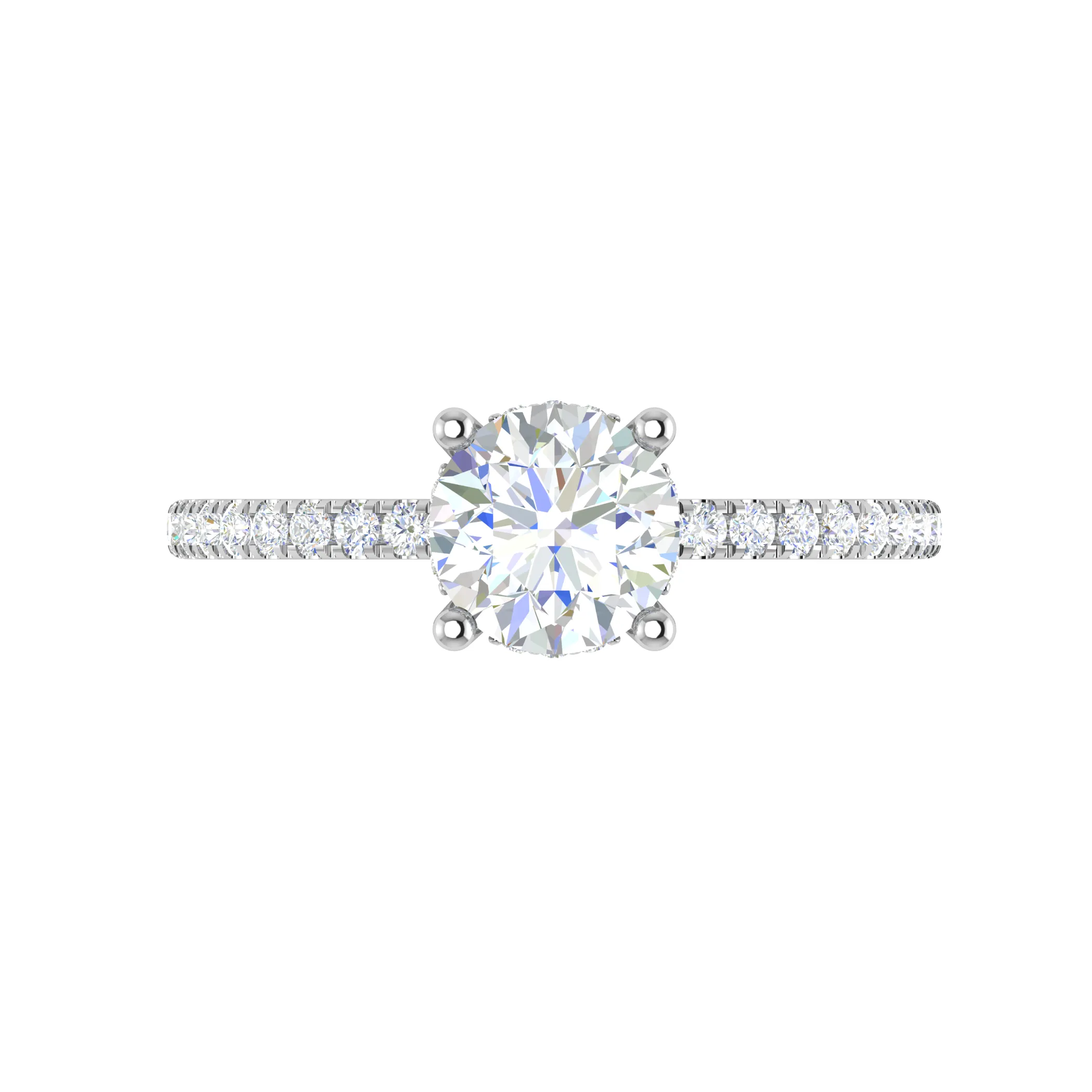 0.50cts Solitaire  Diamond Shank Platinum Ring