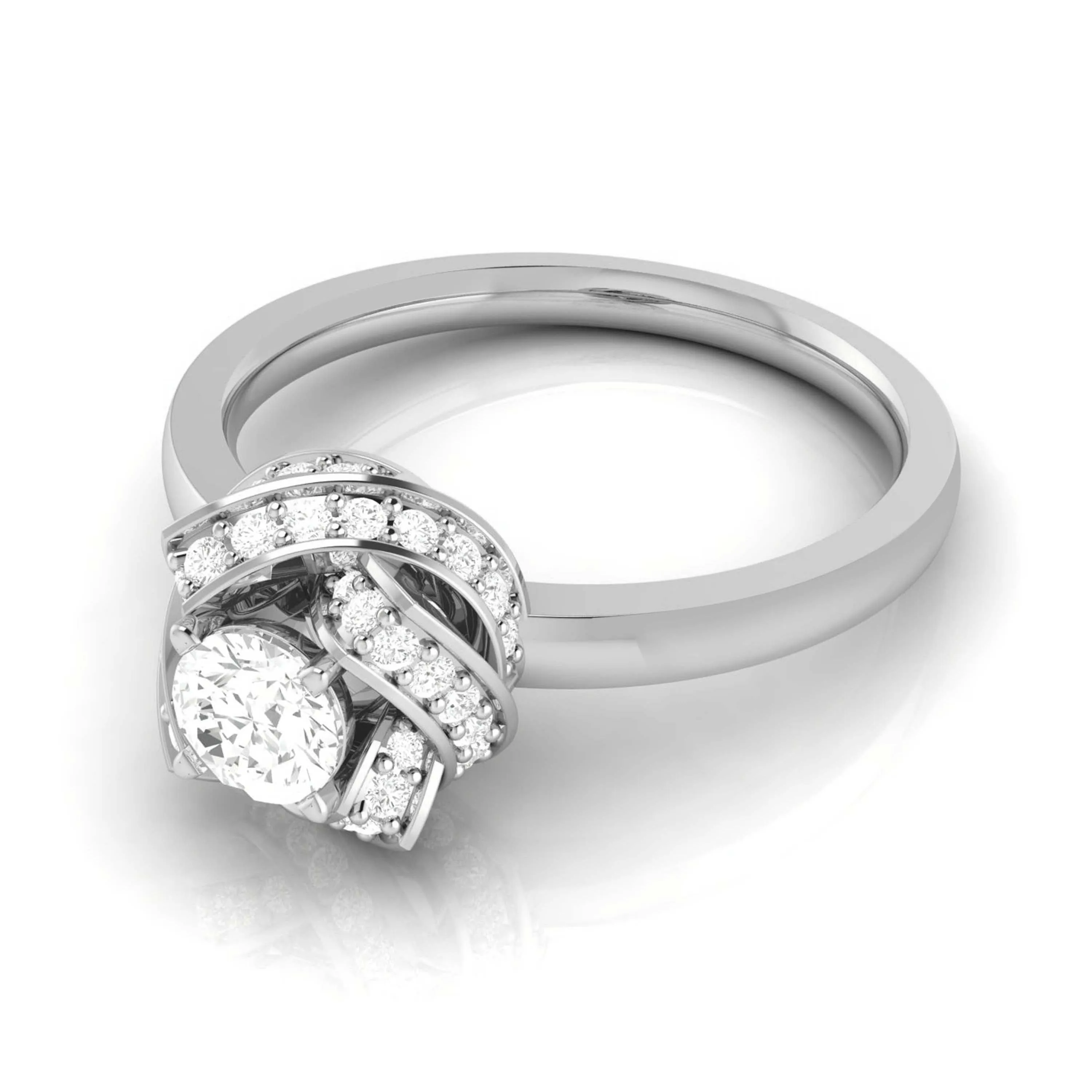 0.50cts. Solitaire Platinum Diamond Engagement Ring for Women JL PT R-78