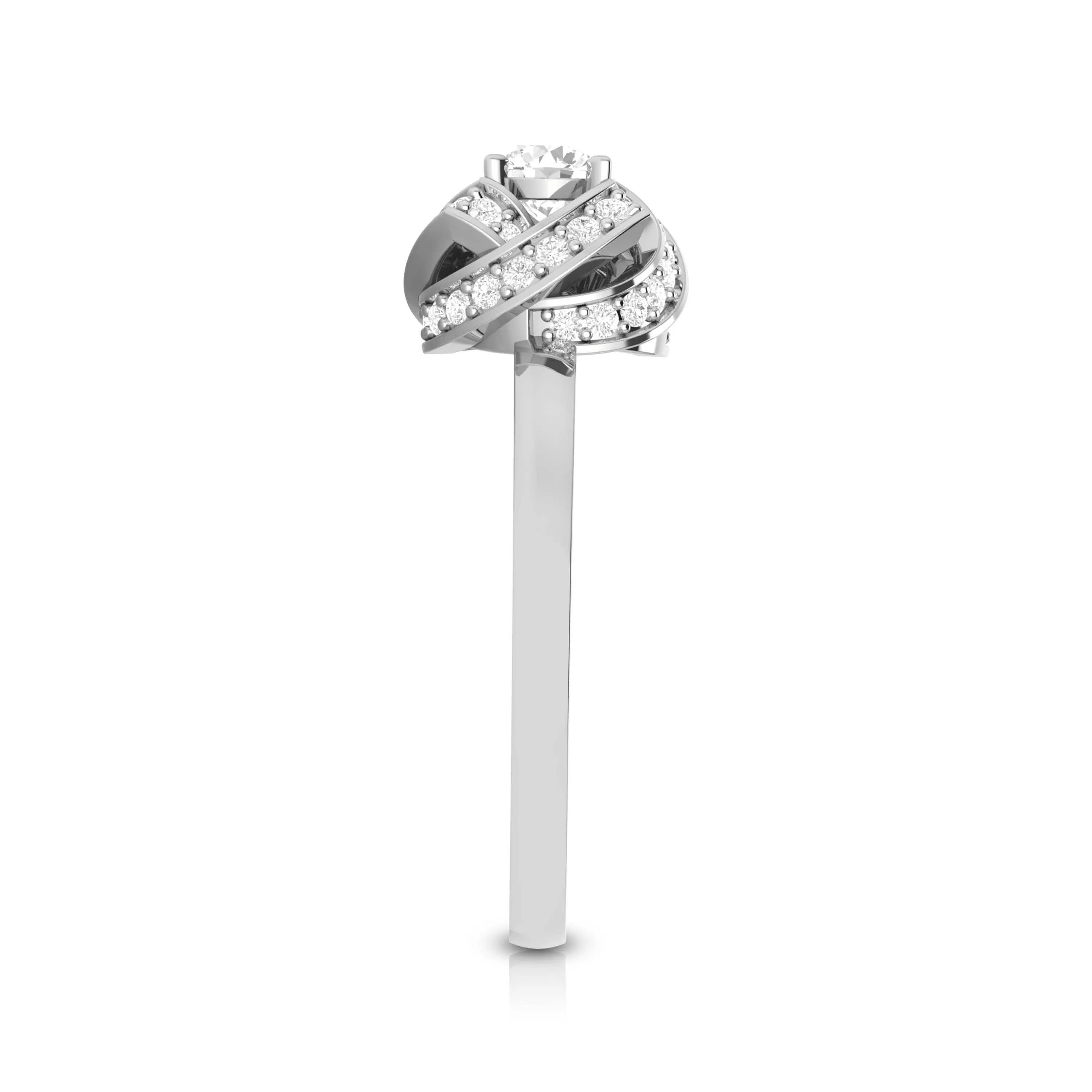 0.50cts. Solitaire Platinum Diamond Engagement Ring for Women JL PT R-78