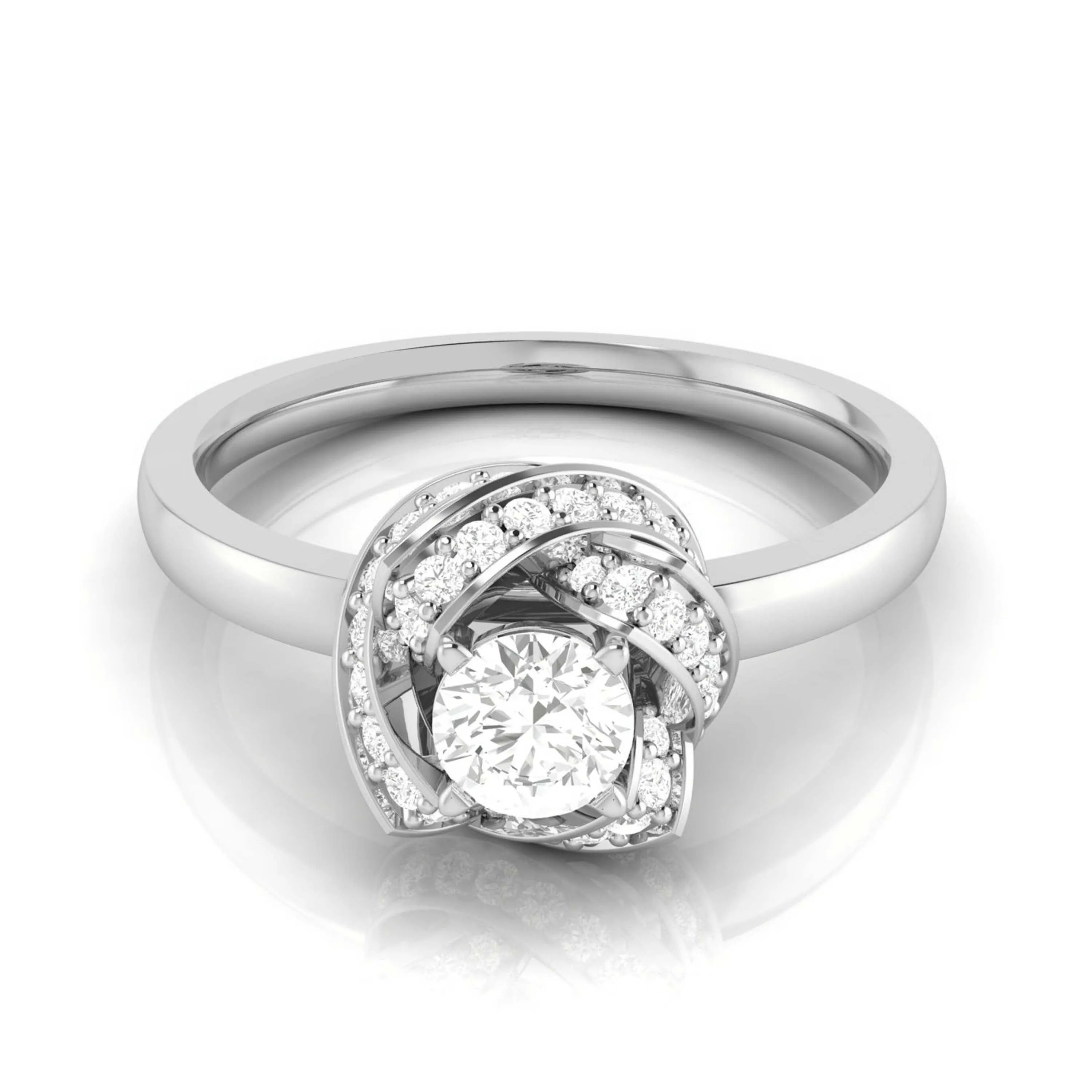 0.50cts. Solitaire Platinum Diamond Engagement Ring for Women JL PT R-78