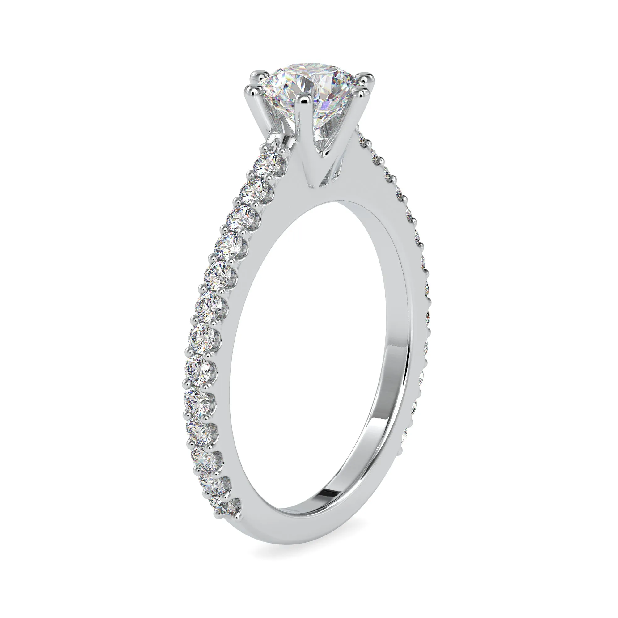 0.50cts. Solitaire Platinum Diamond Shank Engagement Ring JL PT 0028