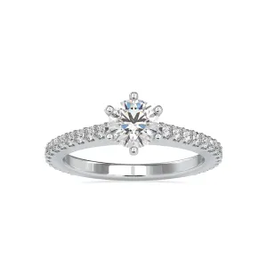 0.50cts. Solitaire Platinum Diamond Shank Engagement Ring JL PT 0028