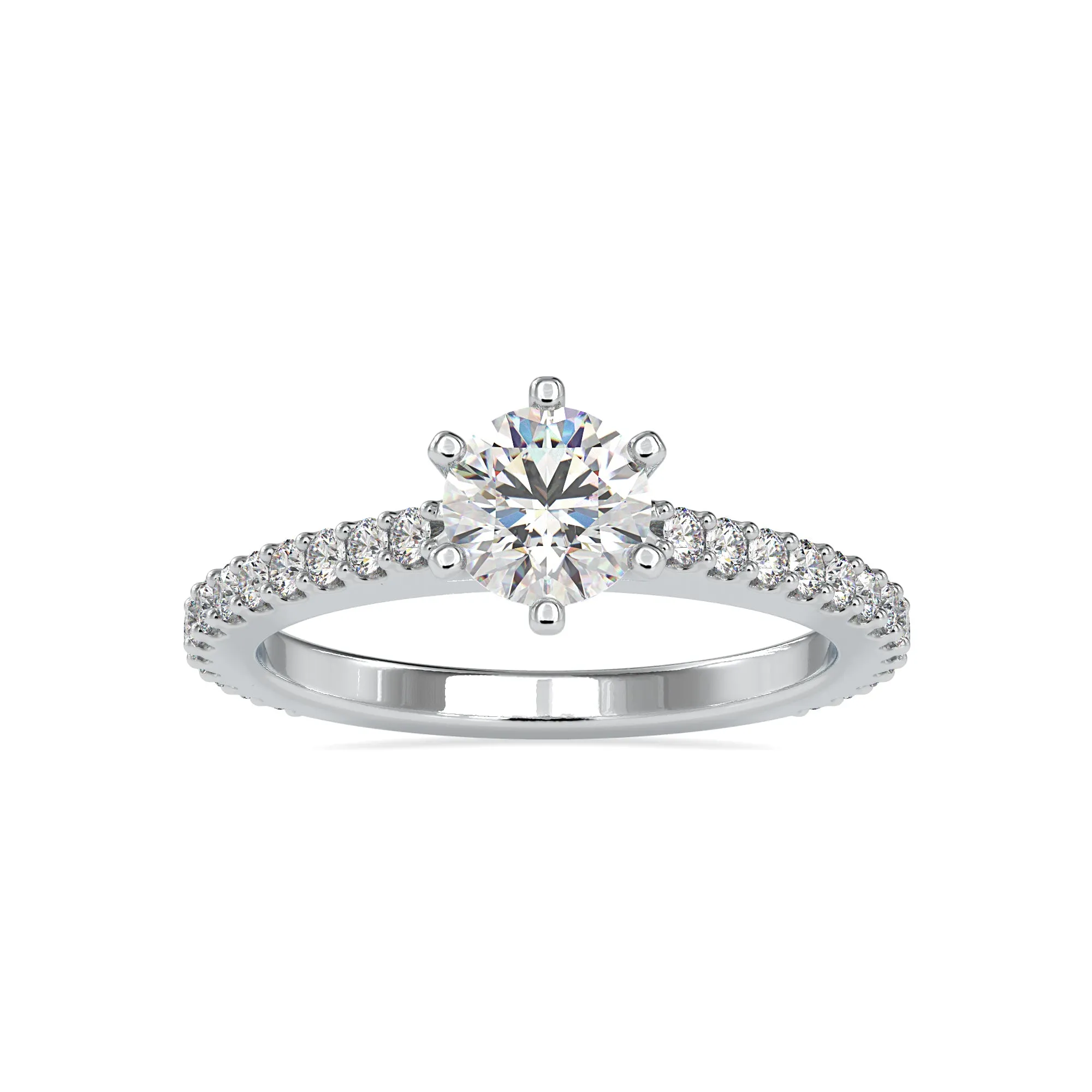 0.50cts. Solitaire Platinum Diamond Shank Engagement Ring JL PT 0028