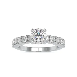0.50cts. Solitaire Platinum Diamond Shank Engagement Ring JL PT 0067