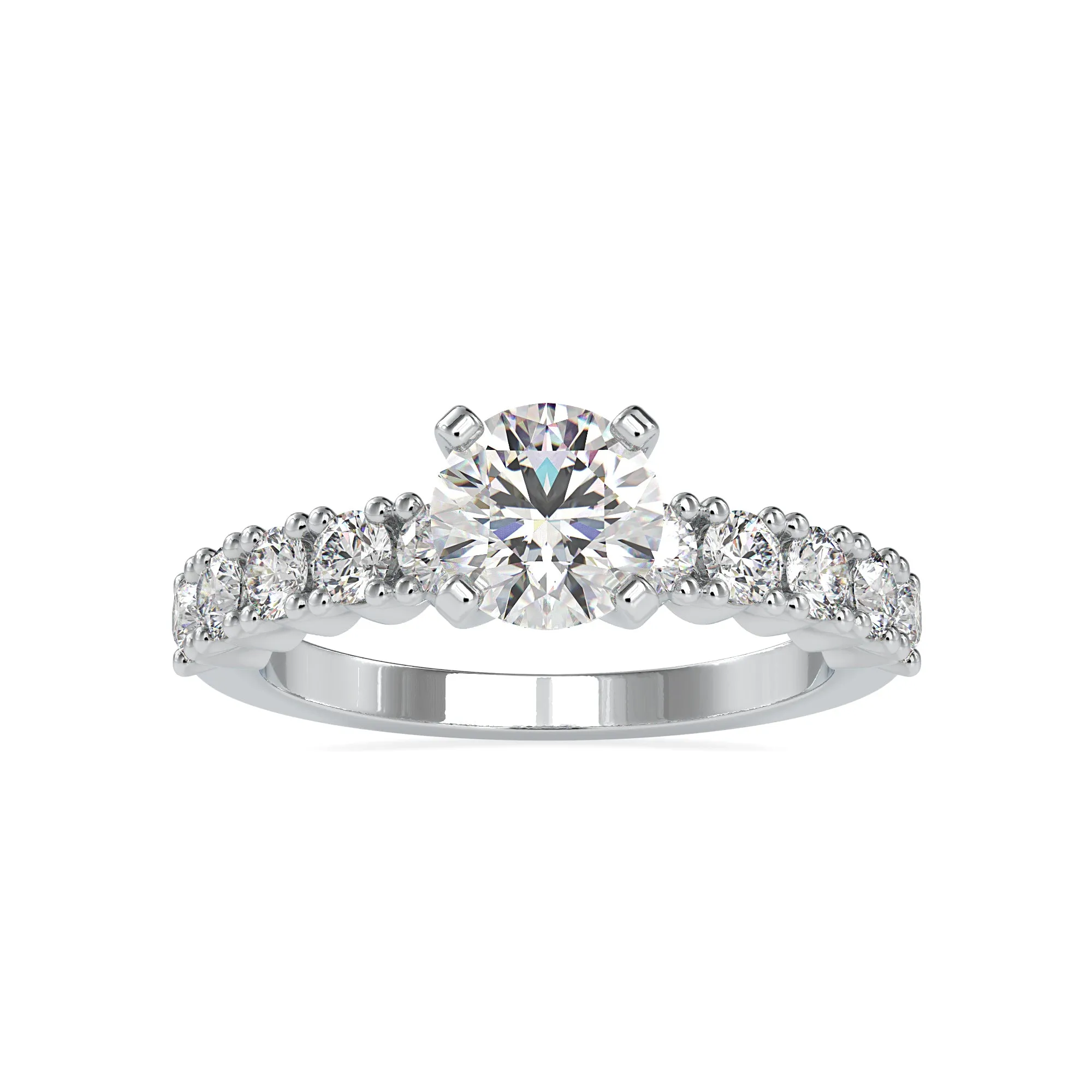 0.50cts. Solitaire Platinum Diamond Shank Engagement Ring JL PT 0067
