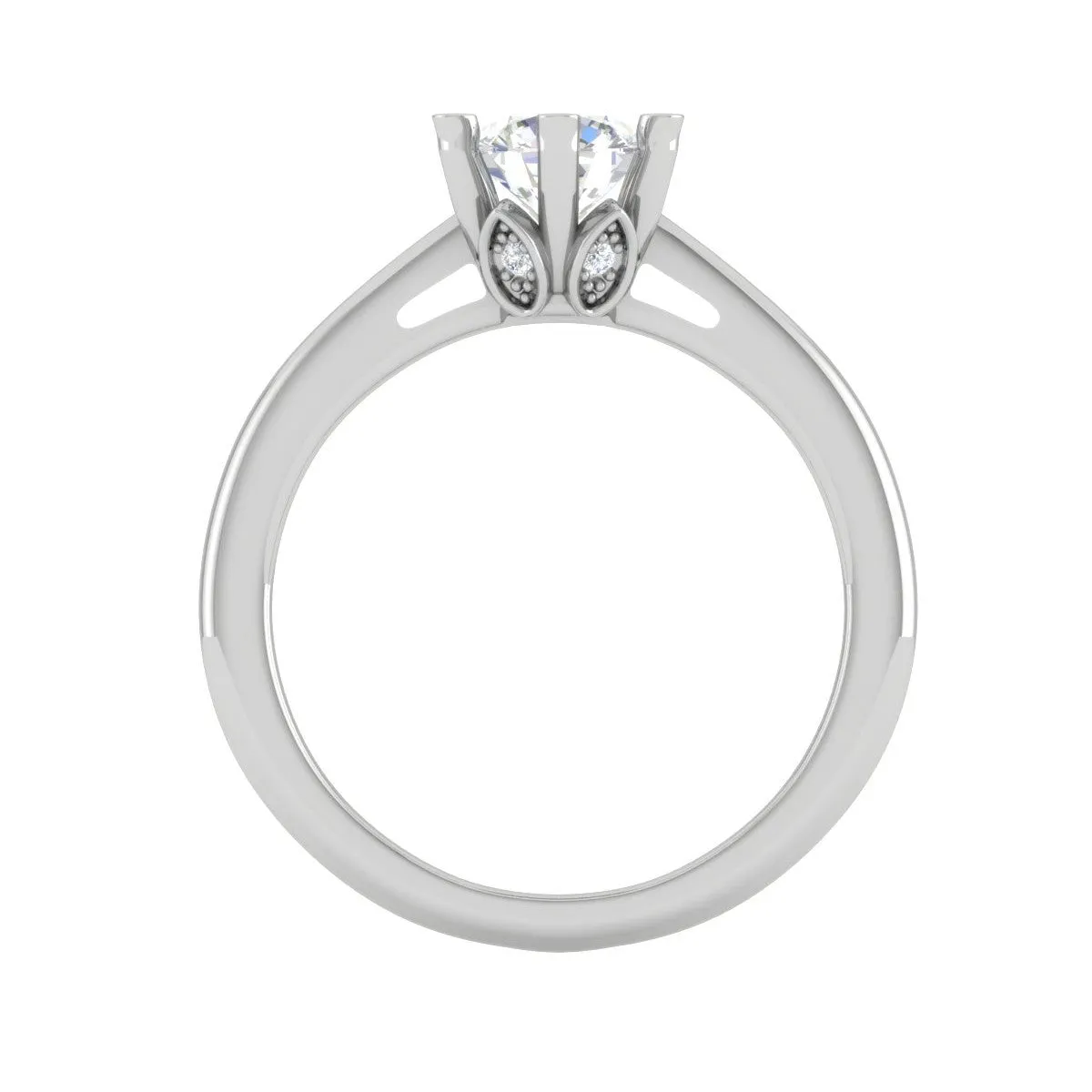 0.70 cts Solitaire 6 Prongs Platinum Ring JL PT RS RD 114