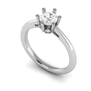 0.70 cts Solitaire 6 Prongs Platinum Ring JL PT RS RD 114