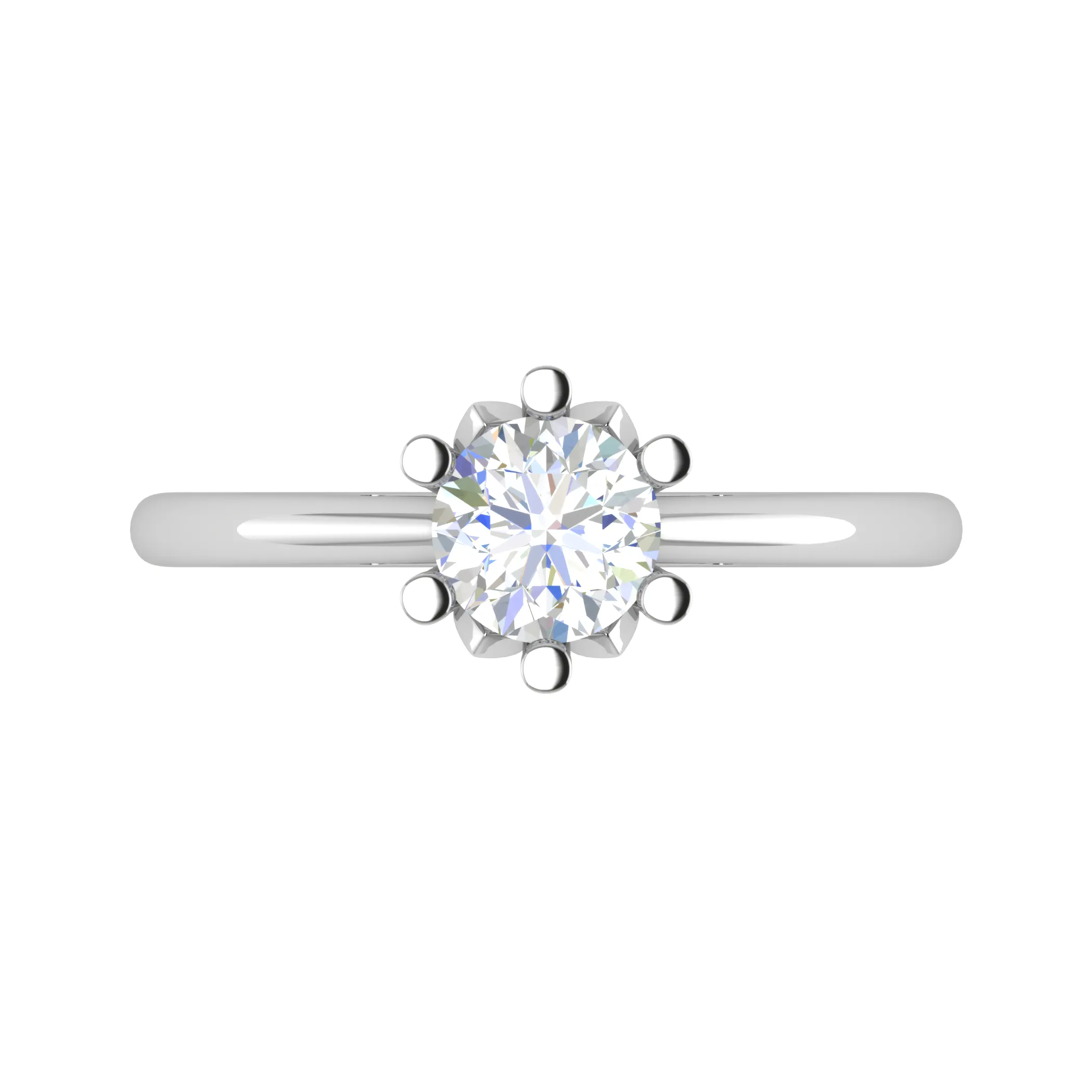 0.70 cts Solitaire 6 Prongs Platinum Ring JL PT RS RD 114