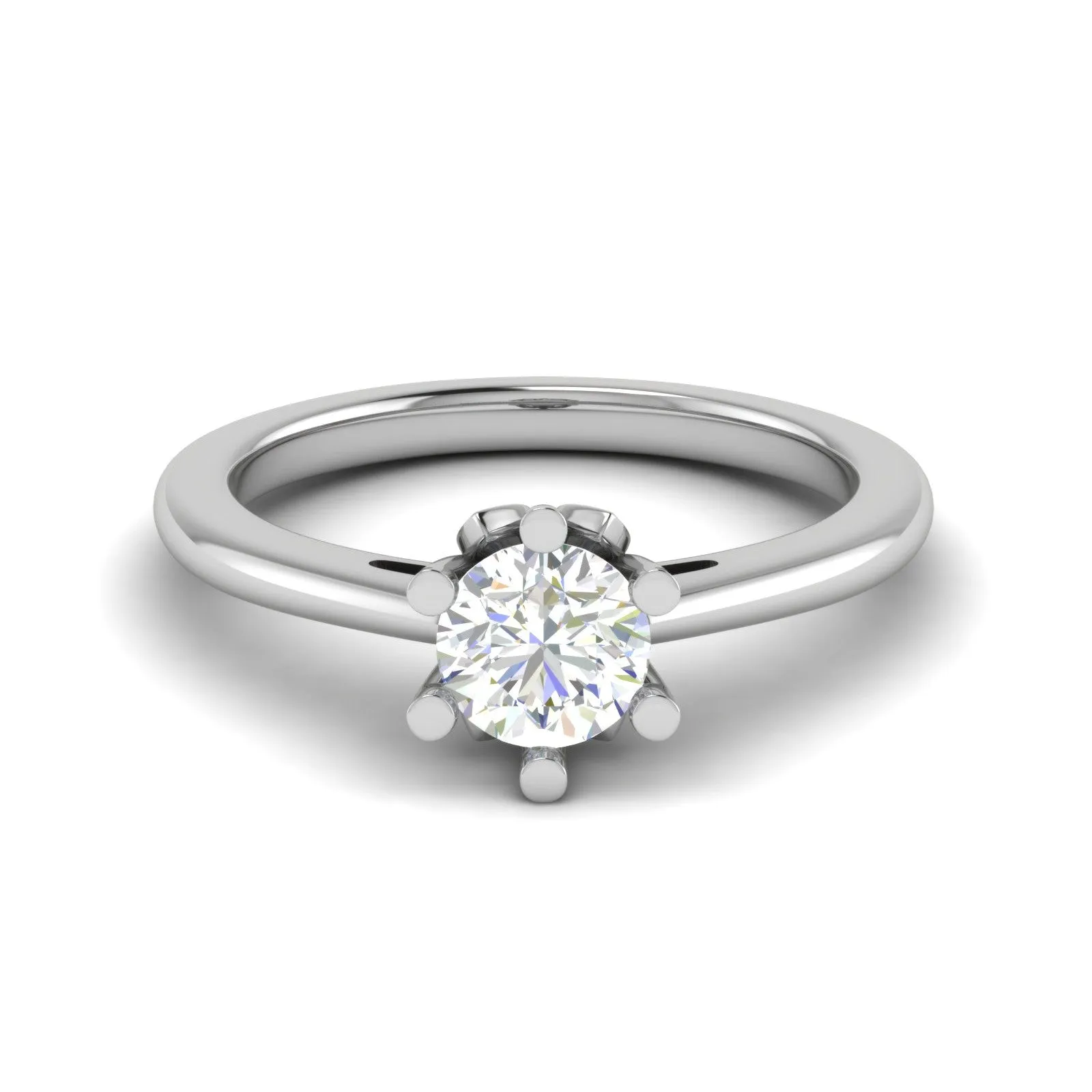 0.70 cts Solitaire 6 Prongs Platinum Ring JL PT RS RD 114