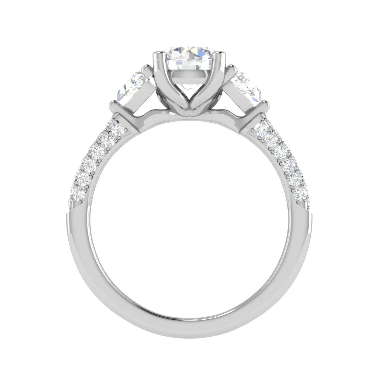 0.70 cts. Solitaire Accents Diamond Shank Ring JL PT R3 RD 101