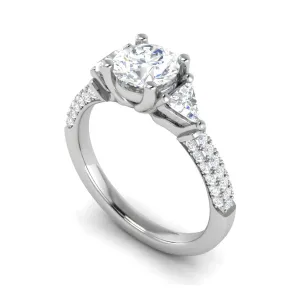 0.70 cts. Solitaire Accents Diamond Shank Ring JL PT R3 RD 101