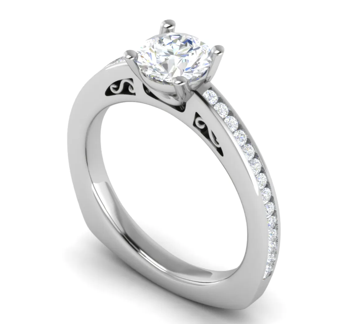0.70 cts Solitaire Diamond Shank Platinum Ring JL PT RC CU 171